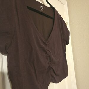 Elegant Brown V-Neck Top